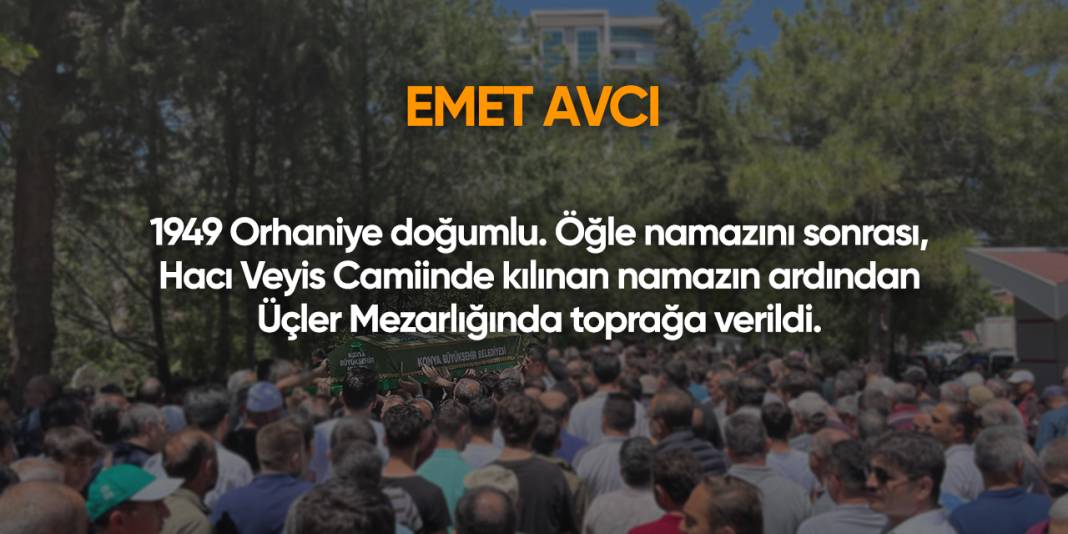 Konya'da bugün vefat edenler | 17 Eylül 2025 5